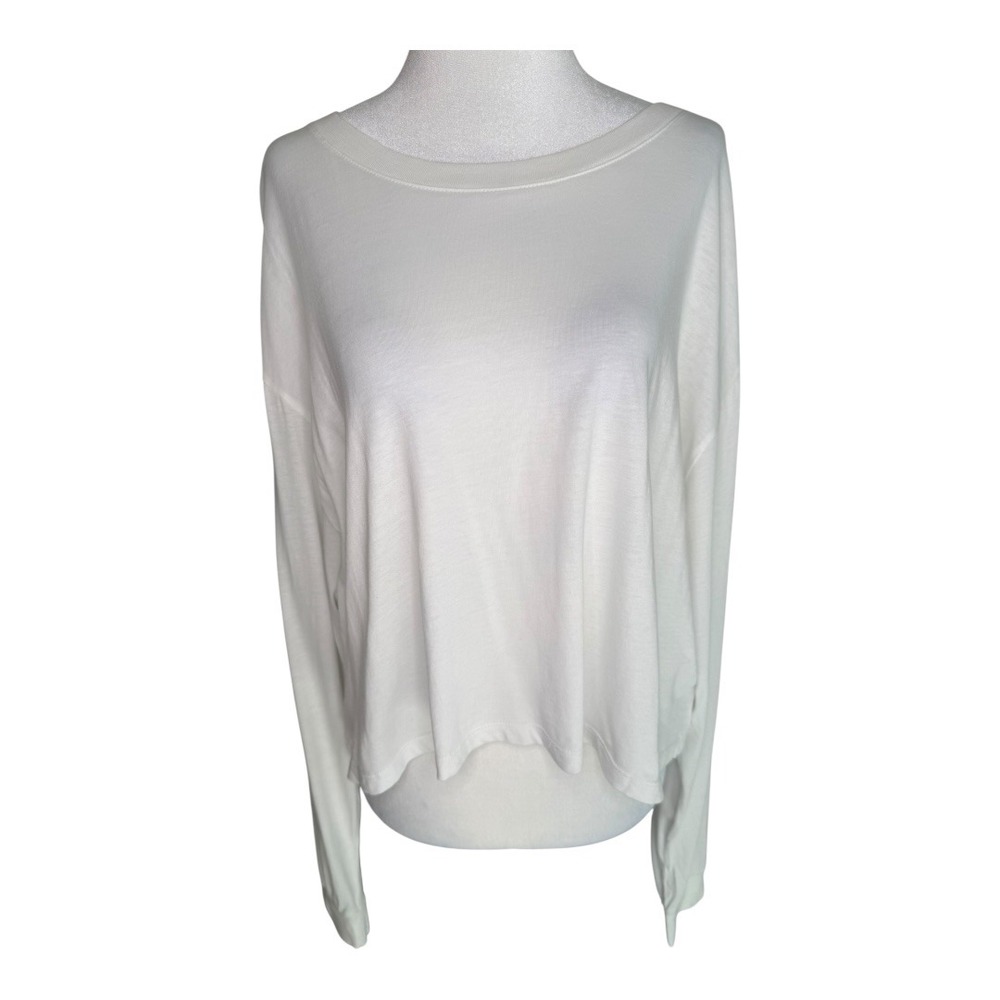 Abound Womens XL Long Sleeve T Shirt Top Crew Neck Relaxed Fit White NWT